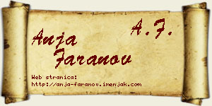 Anja Faranov vizit kartica